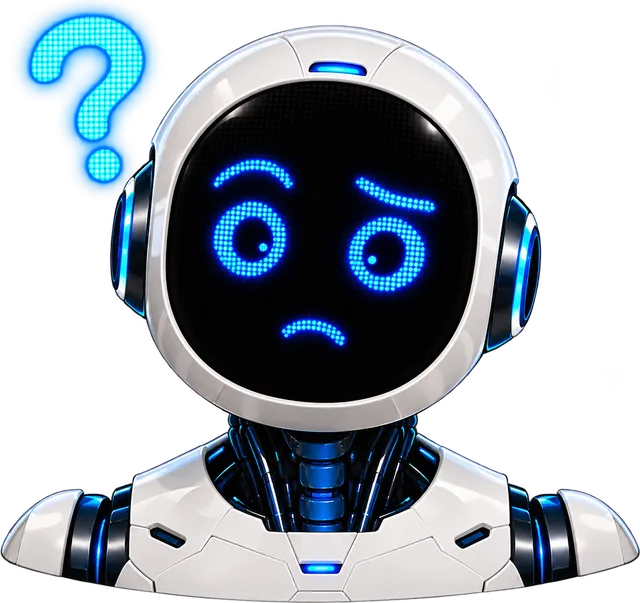 NTX-1 showing its questioning face with an LED question mark